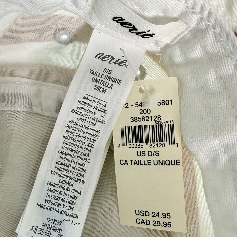AERIE Bucket Hat Women's Sz O/S Brown & White Striped Cotton NWT Summer Beach - Picture 6 of 10
